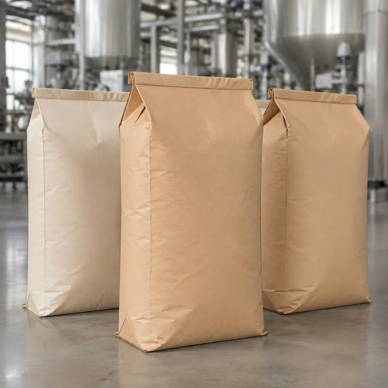 Unbranded industrial paper valve bags for chemical products